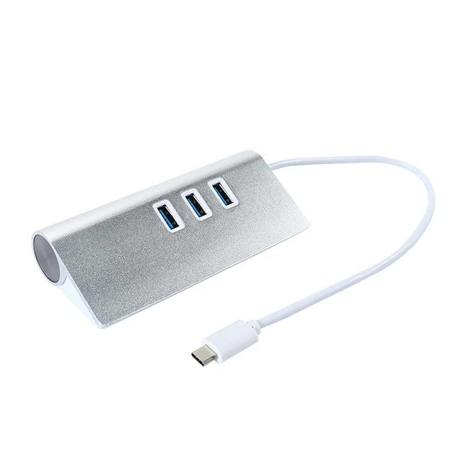 सिल्वर शेल USB C हब ईथरनेट एडेप्टर कॉर्ड