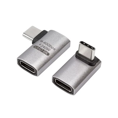 8K 240W USB 4 दाएँ ऊपर/नीचे कोण वाला USB C एडाप्टर