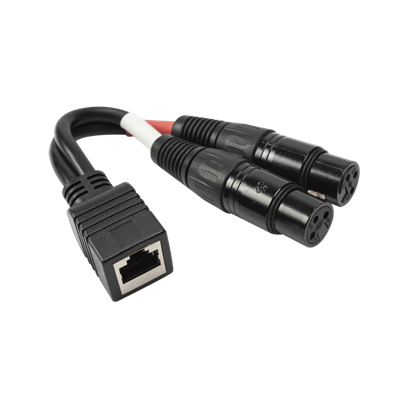 RJ45 फीमेल टू डुअल XLR फीमेल केबल